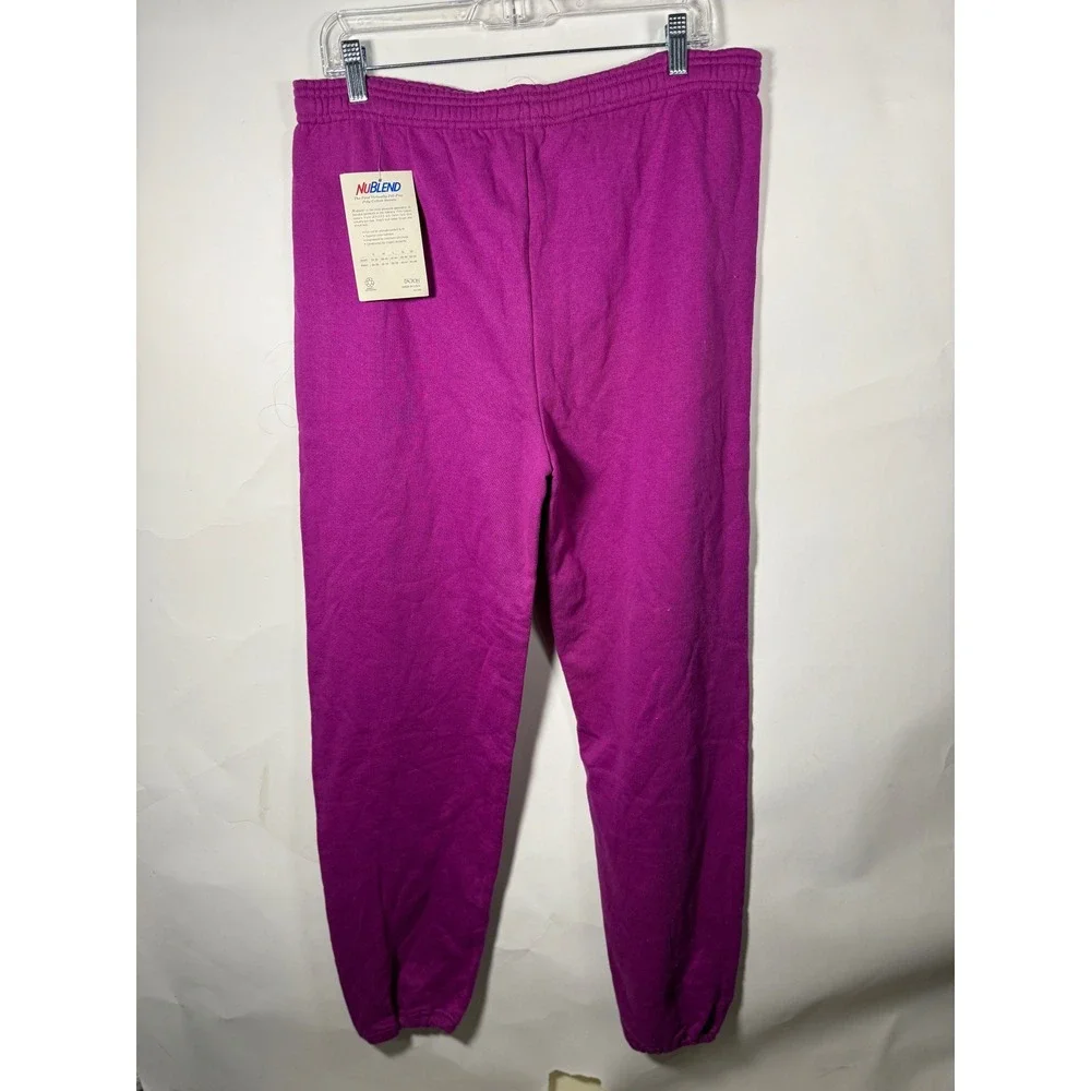 Jerzees NuBlend Jogger Sweatpants‎ Purple Elastic Waistband Casual Athleisure XL